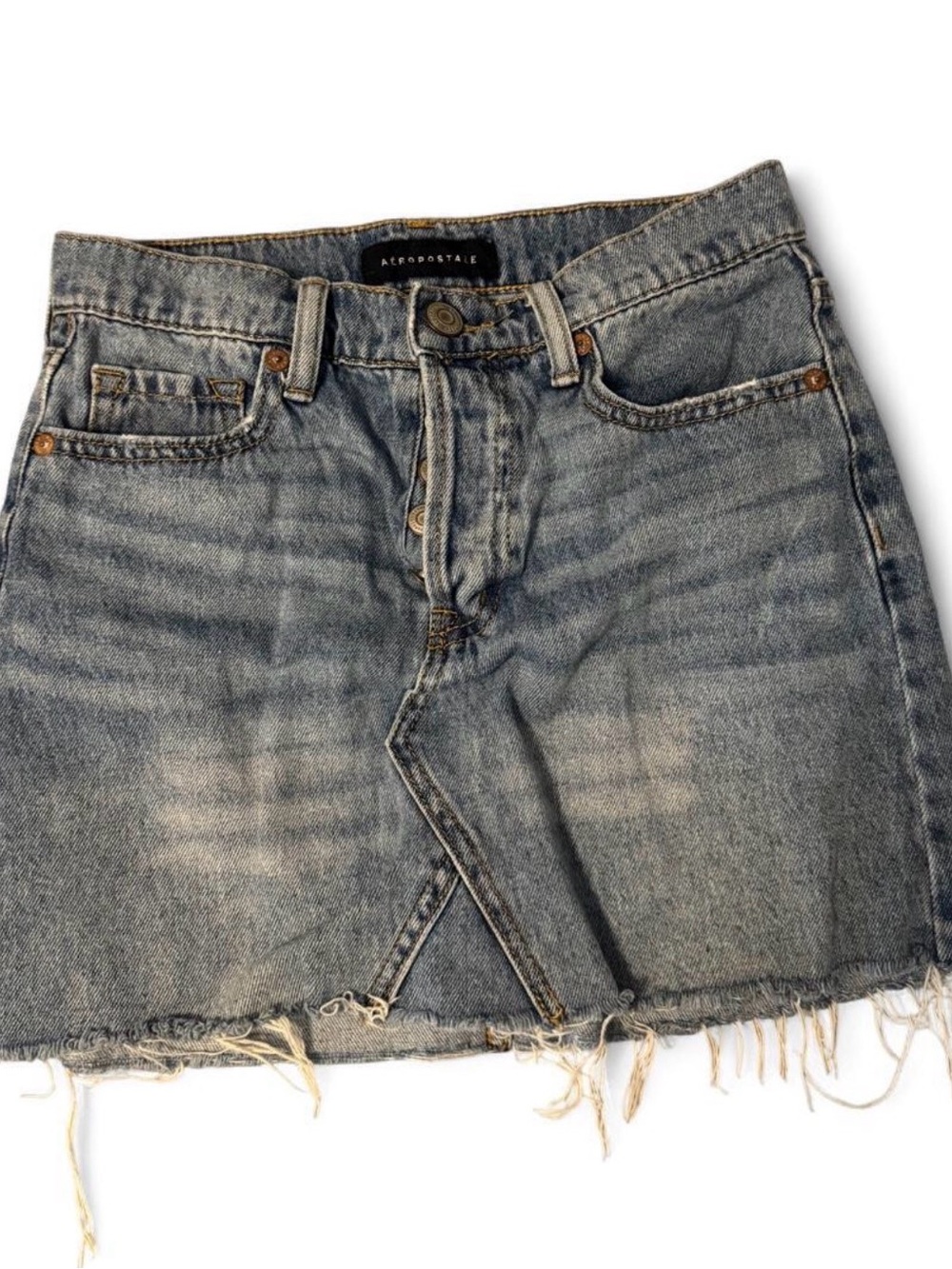 Aeropostale Light Blue High Rise Denim Skirt